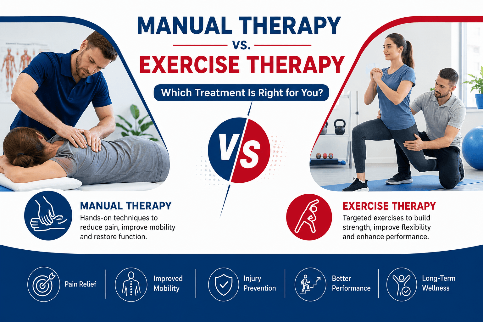 Manual Therapy vs Exercise Therapy treatment at Lifeline Physio